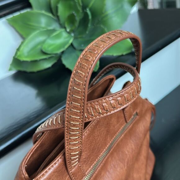 Antik Kraft Tan Brown Pebbled Leather Shoulder Bag - Picture 7 of 9